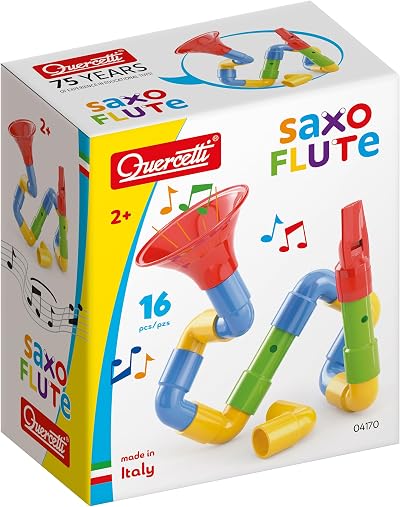 Quercetti Saxoflute Q4170 Wind Brass Toy Musical Instrument for Kids Multicolor