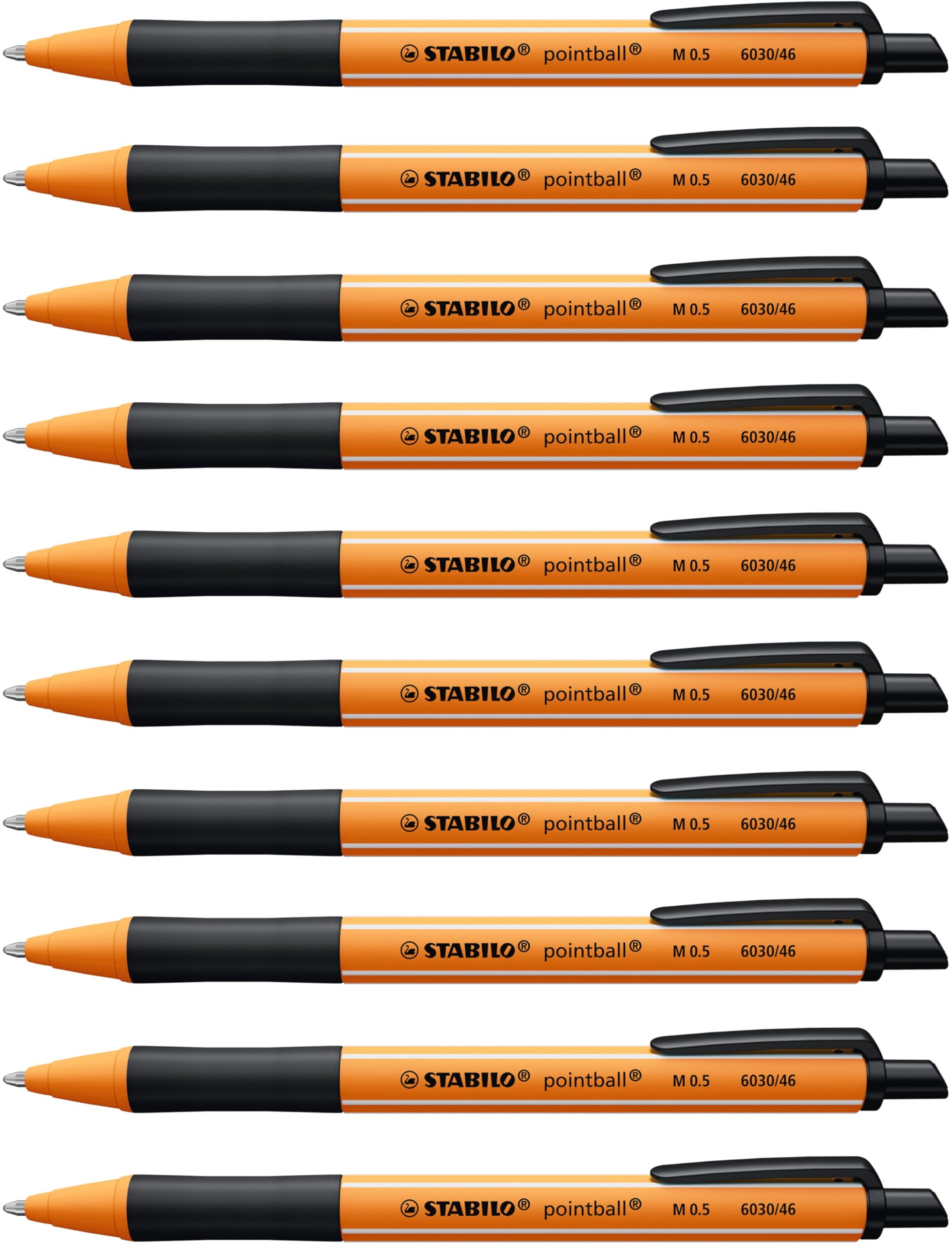 STABILO pointball - Ballpoint Pen - Pack of 10 - Black