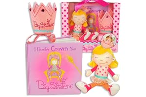 Tickle & Main Big Sister Gift Set - 3-Piece Kit, Multicolor - Includes I Hereby Crown You Storybook & 8-Inch Cloth Doll with Adjustable Felt Crown - Big Sister Gifts for Girls