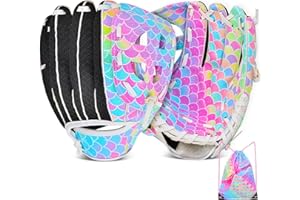 PAMAID Kids Baseball Glove Softball Gloves for Girls, Baseball Mitts with Drawstring Bag, Teeball Gloves for Training and Beginner,Left Hand Gloves, Right Hand Throw