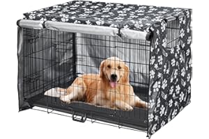 MEDIBOT Dog Crate Cover 37 inch - Double Door, Dog Kennel Indoor, Waterproof Dog Kennel Cover with Air Vent Window, for Indoor/Outdoor Most Wire Dog Crate(Grey)