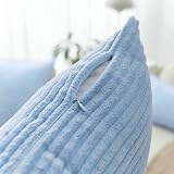 Home Brilliant Light Blue Cushion Covers 65x65 cm Set of 2 Striped Corduroy view 4
