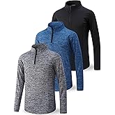 3 Pack Youth Boys Slim Fit Athletic Quarter Zip Pullover Shirts, Lightweight Long Sleeve Jackets Performance Tops
