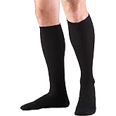 Truform - 1934BL-L Compression Socks, 20-30 mmHg, Men's Gym Socks, Knee High Over Calf Length, Black, Large