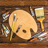 Redreo Wooden Paint Palette 2 Pack with Thumb Hole for Artists view 5