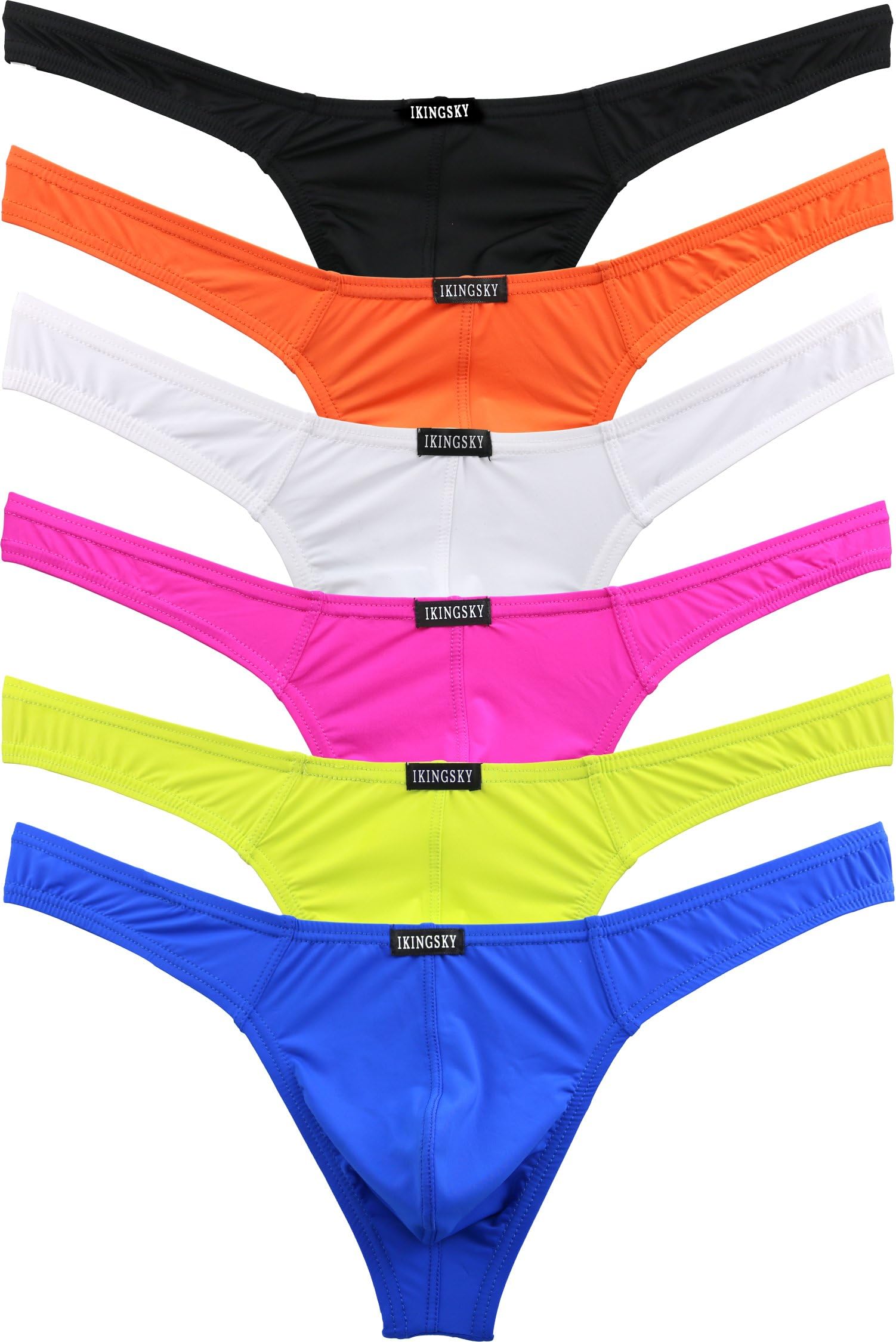 iKingsky Men's Low Rise Thong Sexy Men Underwear Pack of 6 (Medium