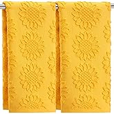SmoothNovelty 2 Pcs Sunflower Hand Towels for Bathroom 100% Cotton Jacquard Weave Bath Towel Set Soft Absorbent Dish Washcloth for Bathroom Kitchen Summer Theme Gifts 13.8 x 29.5 Inch (Yellow)