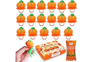 RBBZ PARTY Pumpkin Candy 3D Ring Pops - 18 Individually Wrapped Suckers Bulk Pack - Fall Candy Party Favors - Thanksgiving Treats