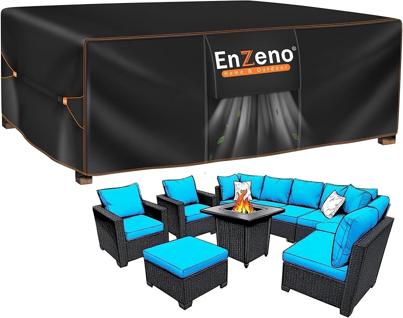Enzeno Outdoor Garden Furniture Cover 270x180x94cm Waterproof 420D Windproof