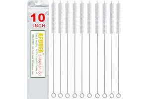 AFUUFA Long Straw Cleaner Brush for Tumbler Straw, Pipe Cleaners Extend 10in Length x 2/5in diam, Straw Cleaning Brush for Tu