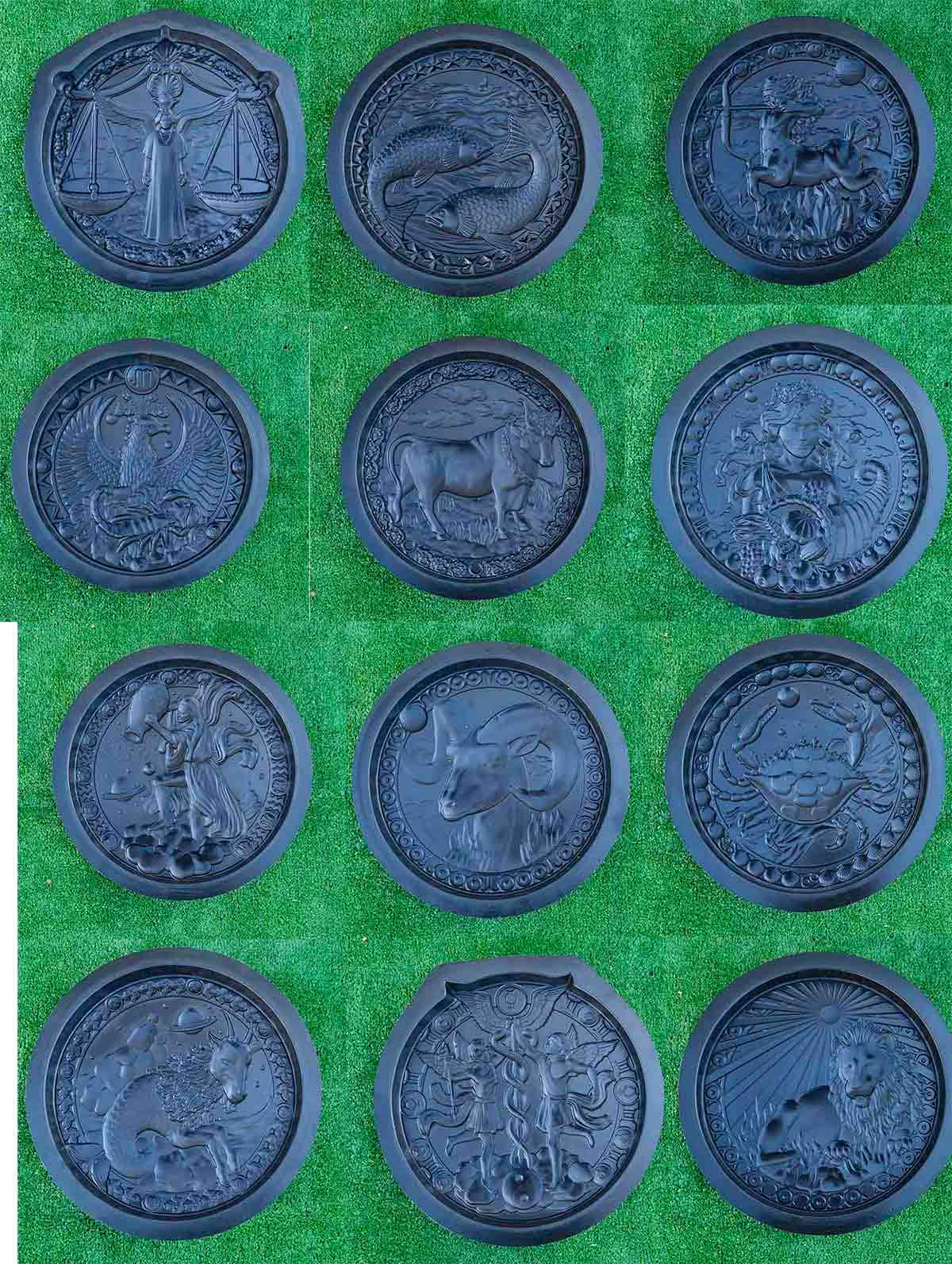 SvitMolds Molds Signs Zodiac Horoscope Constellations Concrete Plaster Sold Set 12 pcs D07