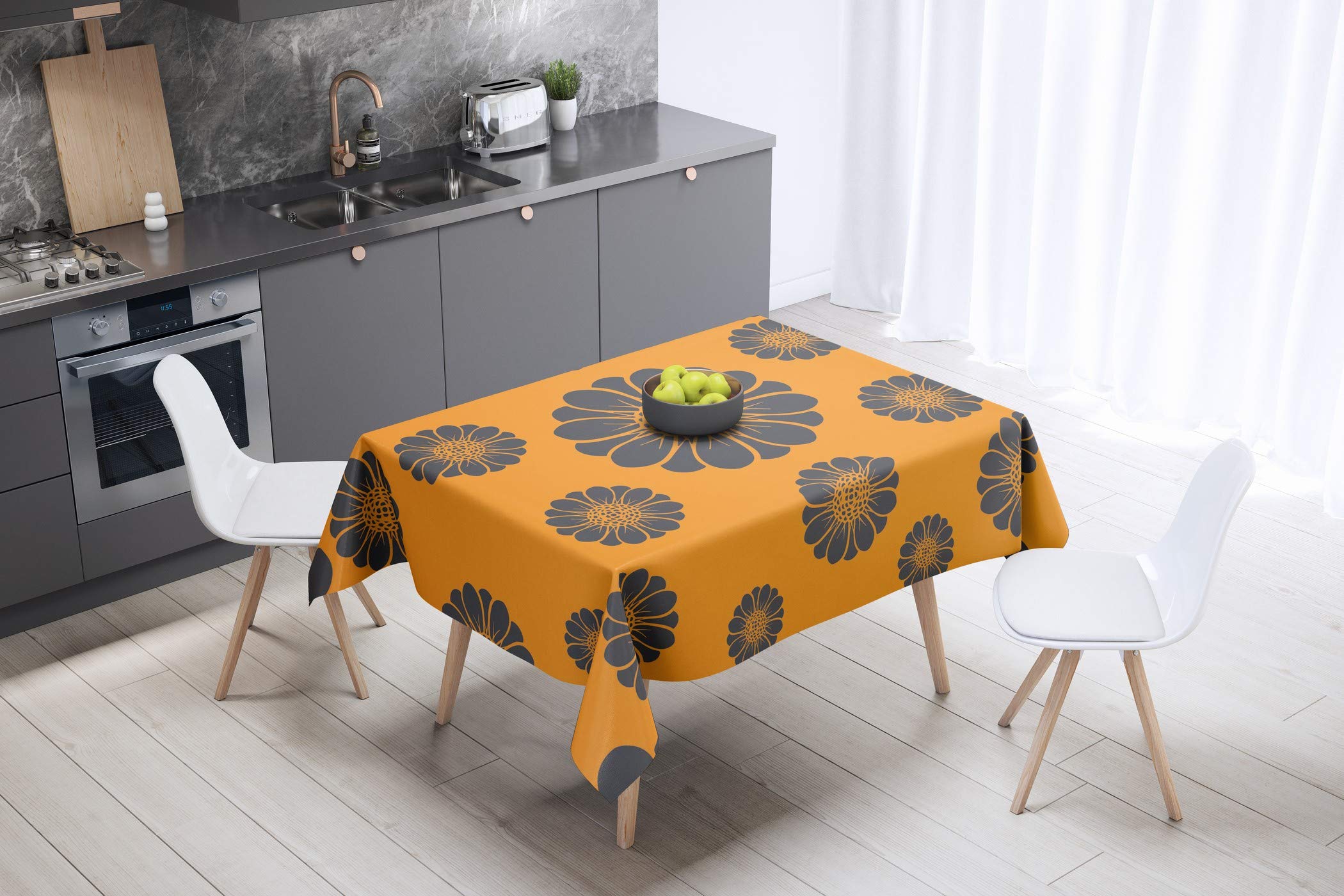 Bonamaison Kitchen Decoration, Tablecloth, 140cm x 140cm - Designed and Manufactured in Turkey
