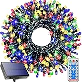 Ucutely Solar String Lights Outdoor,115 Ft 300 LED Solar Christmas Lights with Remote,8 Modes Waterproof Patio Lights for Christmas Tree Patio Yard Garden Party Decor (Multi-Colored)