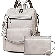 Shrrie Vegan Leather Laptop Backpack for Women 15.6 inch Work Backpack Fashion Travel Backpack Purse for Travel College Work