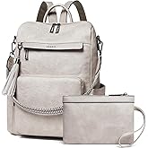 Shrrie Vegan Leather Laptop Backpack for Women 15.6 inch Work Backpack Fashion Travel Backpack Purse for Travel College Work