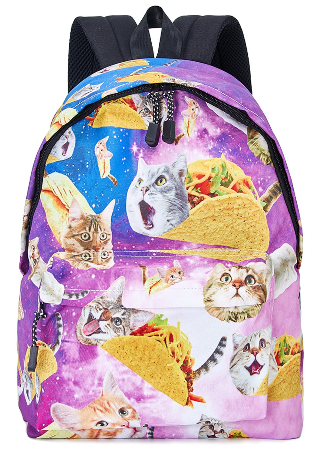 TUONROAD Funny Pizza Cat School Backpack Travel Collection 3D Game Printing Unisex School Bag