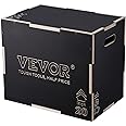 VEVOR 3 in 1 Plyometric Jump Box, 24/20/16 Inch Wooden Plyo Box, Platform & Jumping Agility Box, Anti-Slip Fitness Exercise S