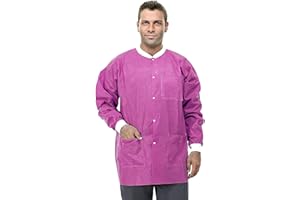 VASTMED Dental Disposable Lab jackets | Durable SMS Soft Knit Cuffs & Collar with 3 Pockets | Medical Lab Jacket