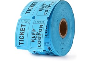 COKUMA 500 Pairs Raffle Tickets, Double Roll 50/50 Blue Raffle Tickets with Stub for Events, Easy Tear-Offs and Consecutive Number with Writable Back for Carnival Concert and Prize Drawings