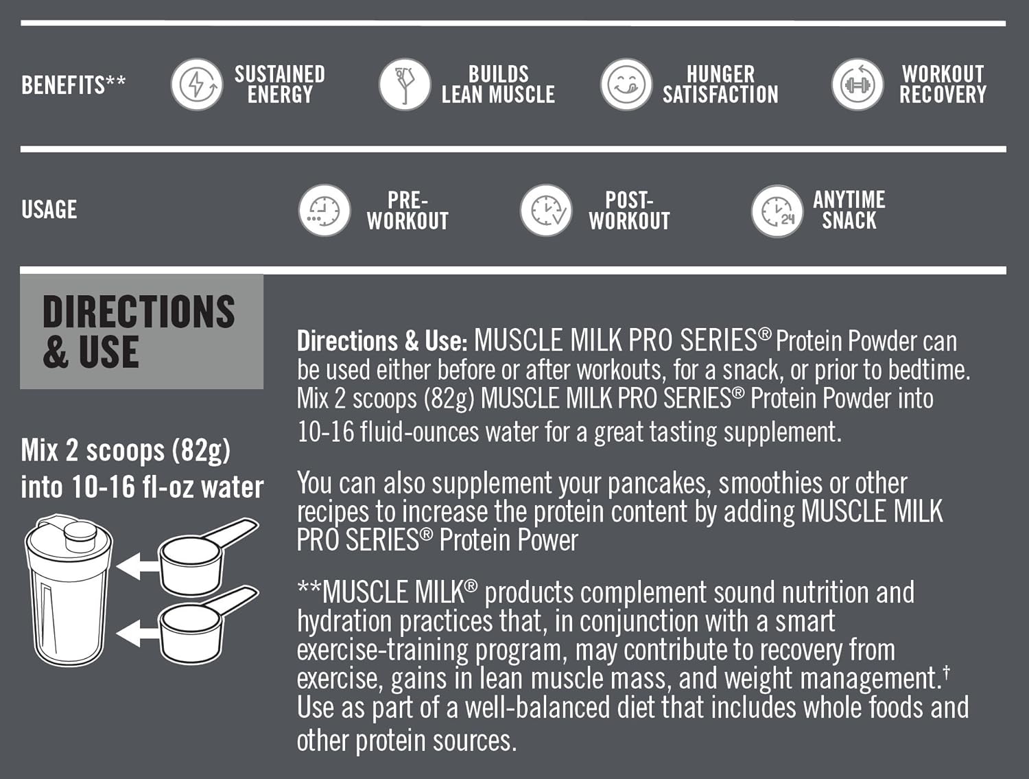 Muscle Milk Pro Series Protein Powder, Knockout Chocolate, 50g Protein, 2.54 Pound, 14 Servings: Health & Personal Care