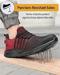 Suvysoo Steel Toe Shoes for Men Safety Puncture