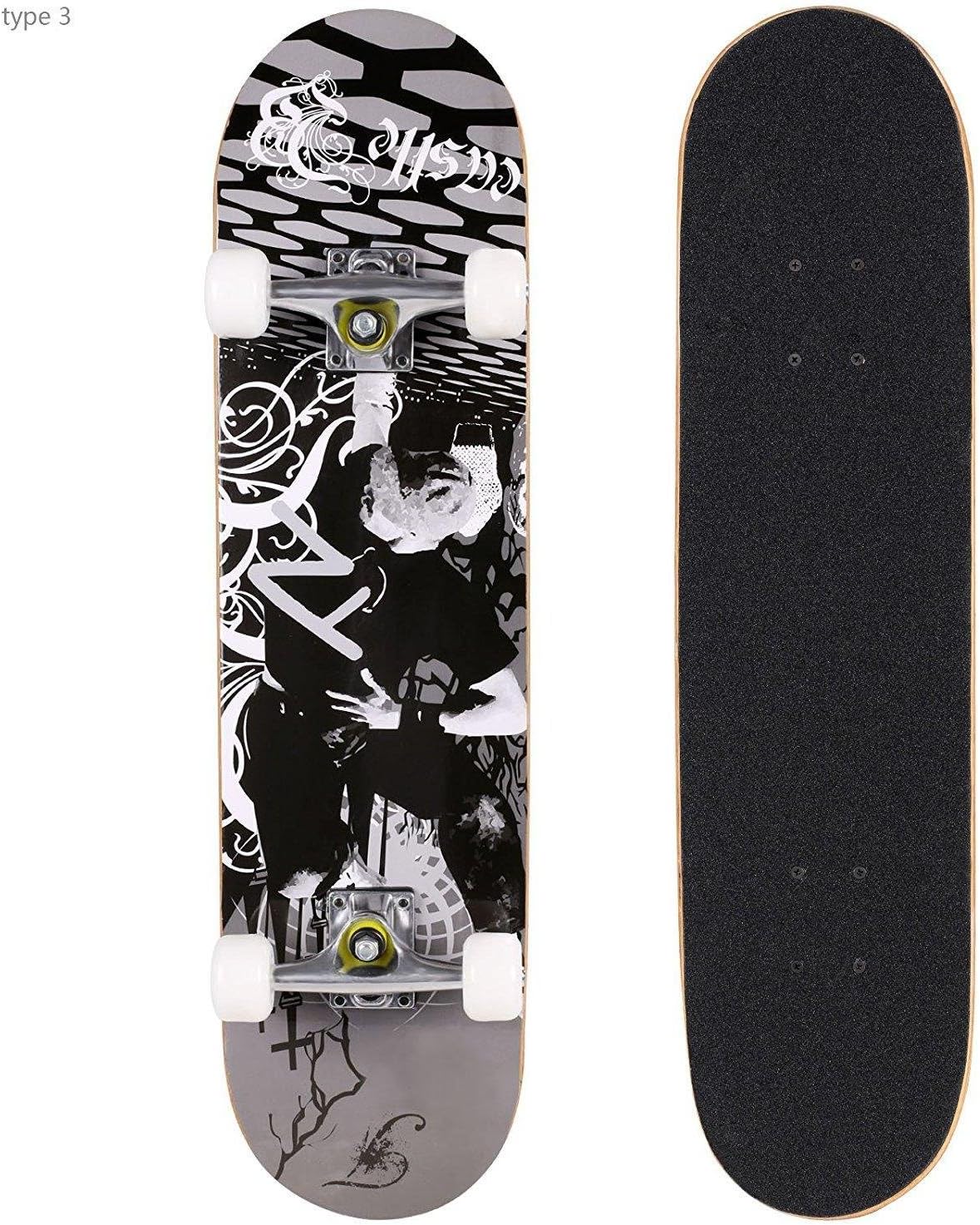 PEATAO 31" Cruiser Skateboard Retro Complete Wood Longboard for Beginner Adults Teen