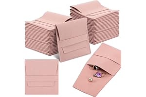40 Pcs Microfiber Jewelry Pouch with Band 8 x 8 Cm, Jewelry Packaging Bag Luxury Small Gift Bags Microfiber Bag for Bracelet 
