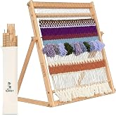 Olikraft Wooden Weaving Loom, Adjustable Stand (Extra Large) | 26 x 20 inch warping area, easy setup with guide and video tutorial, for adults, beginners and pros