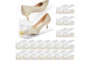 MOVDEET 20 Pack Shoe Slots Organizer,Adjustable Shoe Stackers for a Pair of Shoes Double Deck Shoe Rack Holder for Closet
