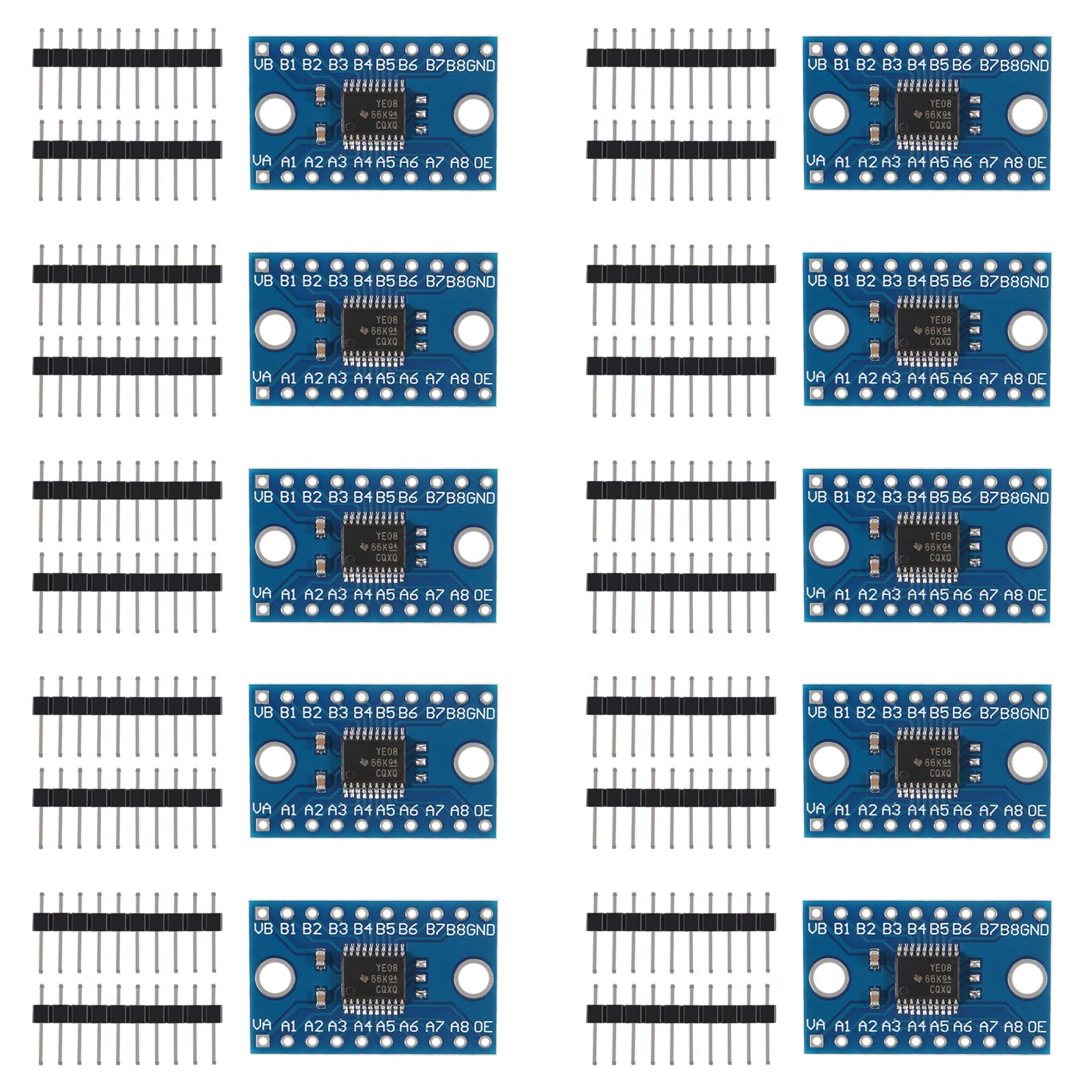 Dorhea 10PCS TXS0108E 8 Channel Level Conversion Module High Speed Full Duplex 8 Way Bi-Directional Converter 8-Bit Logic Level Module Shifter 3.3V 5V Compatible with Raspberry Pi