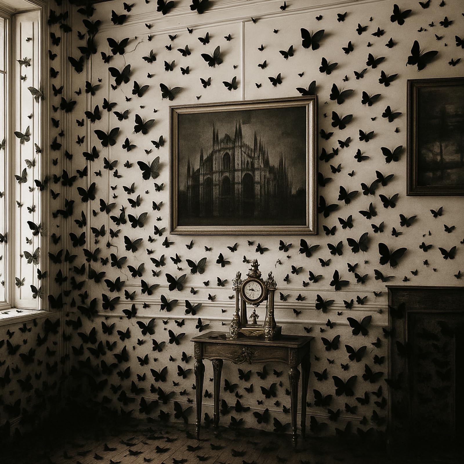 Photo 1 of 300 Pcs 3D Halloween Butterfly Wall Decor Bulk Black Butterfly Stickers 3 Sizes Mural Removable Decals DIY Wall Art for Bedroom Living Room Halloween Decoration Party Indoor