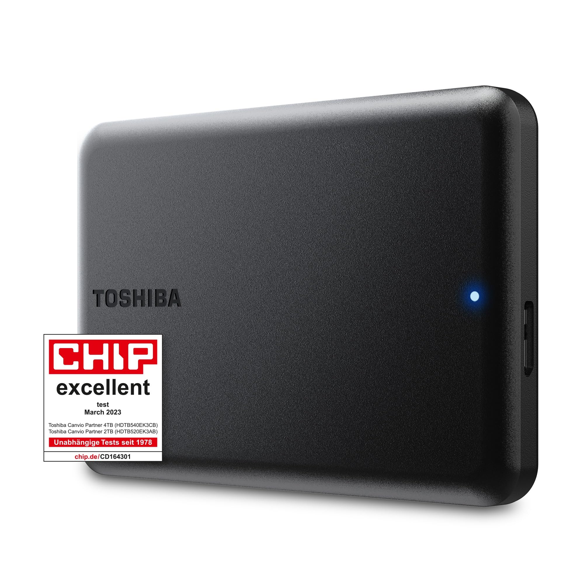 Toshiba Canvio Partner 2TB Portable 2.5’’ External Hard Drive, USB 3.2, Mac & Windows compatible. (HDTB520EK3AB)