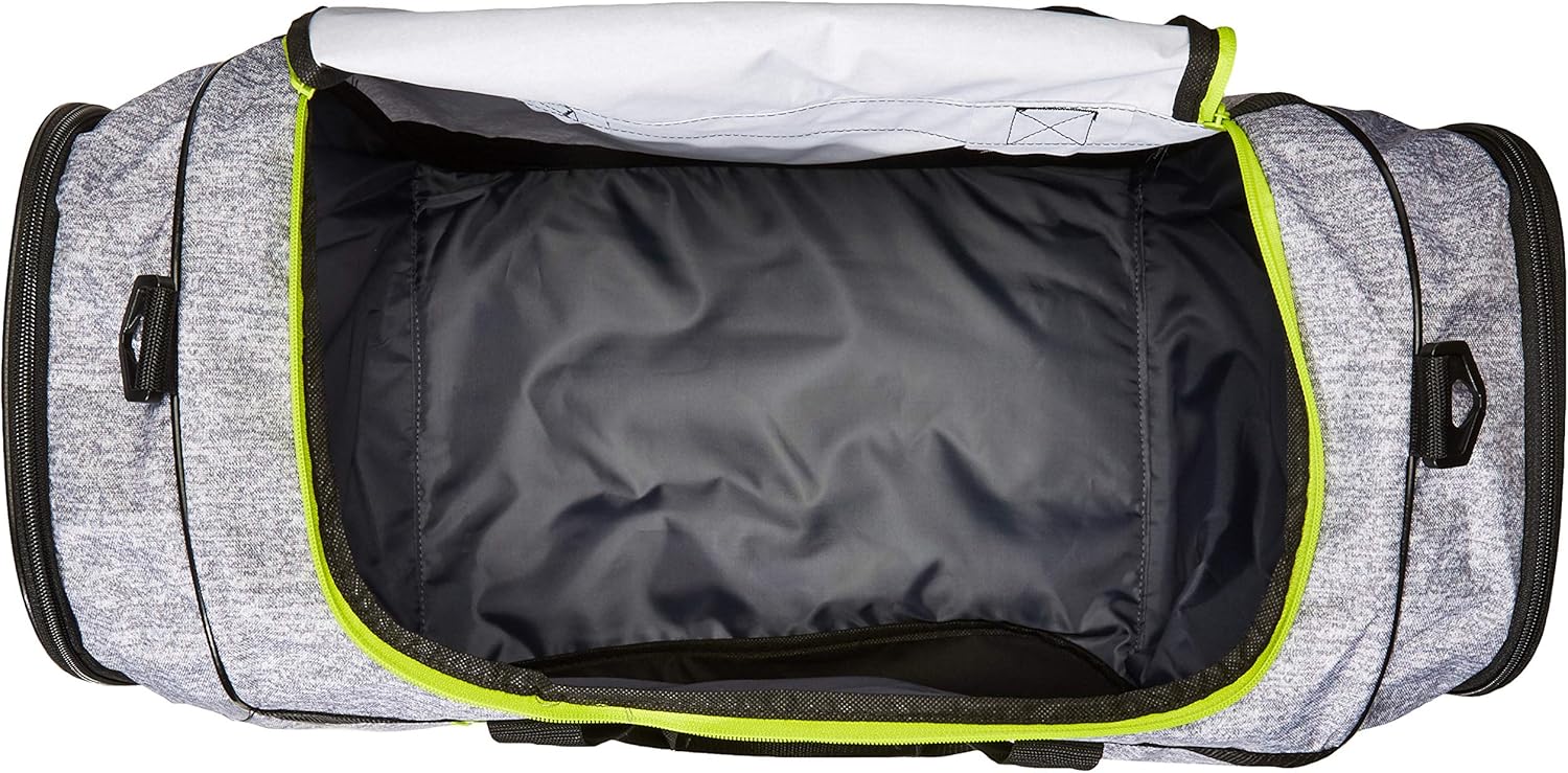 adidas Unisex Defender III Medium Duffel Bag, Jersey Grey/Black/Semi Solar Slime, Medium: Clothing
