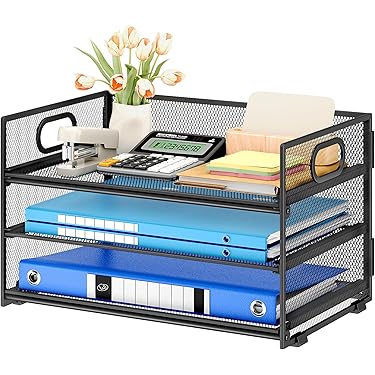 4 Tier Plastic File Holder Office Desk Table Top Book Shelf - View #9