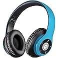 iJoy Bluetooth Headphones Over Ear, Wireless and Wired Foldable Headset Built-in Microphone, FM, Micro SD Card Slot - (Blue) Adults Kids Boys