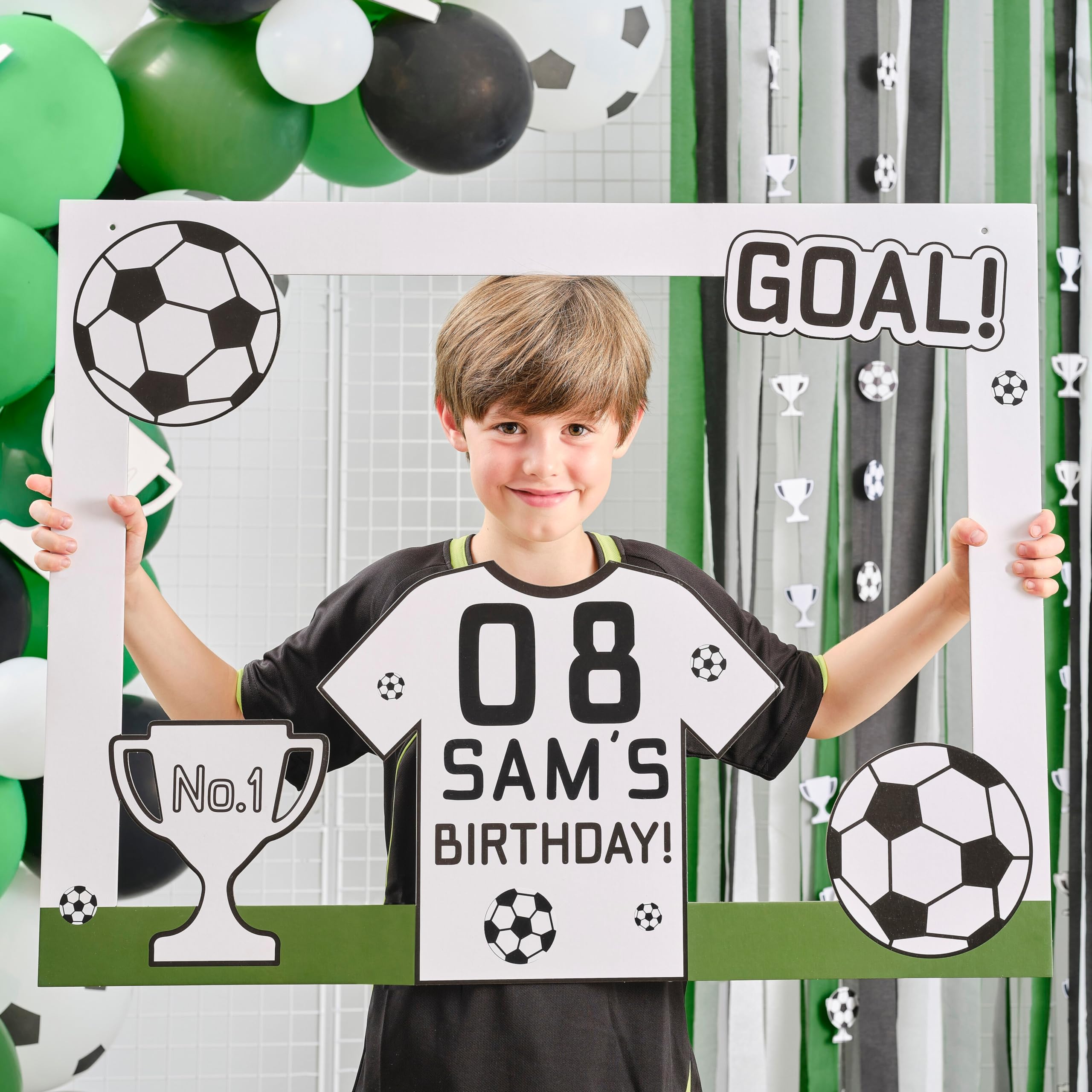 Ginger Ray Customisable Football Party Photo Booth Frame Party Selfie Decoration, One Size