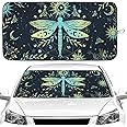 Dragonfly Car Windshield Sun Shade Foldable Sunshade Front Window Cover Sun Visor Protector Accessories for Truck SUV (64x32 inches)