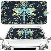 Dragonfly Car Windshield Sun Shade Foldable Sunshade Front Window Cover Sun Visor Protector Accessories (59x27.5 inches)