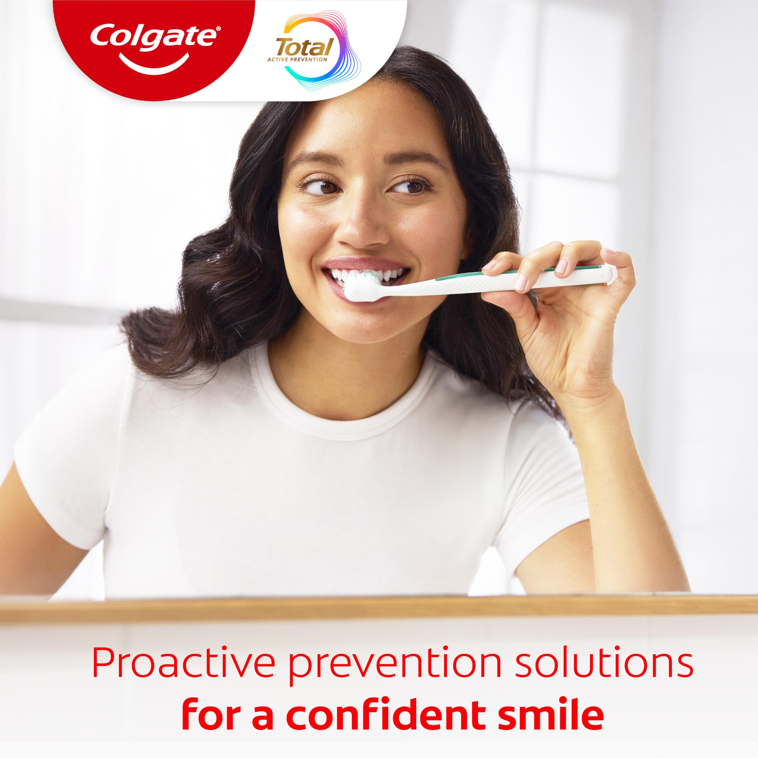 Colgate Total Whitening Toothpaste, 5.1 oz, 2 Pack, Fluoride Antibacterial Paste for Plaque, Gingivitis, Sensitivity, Stain Removal, Clinically Proven, Mint, Stannous Fluoride