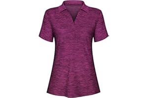 CUCUCHY STYLE Cucuchy Womens V Neck Golf Polo Shirts Moisture Wicking Sports Workout Tops