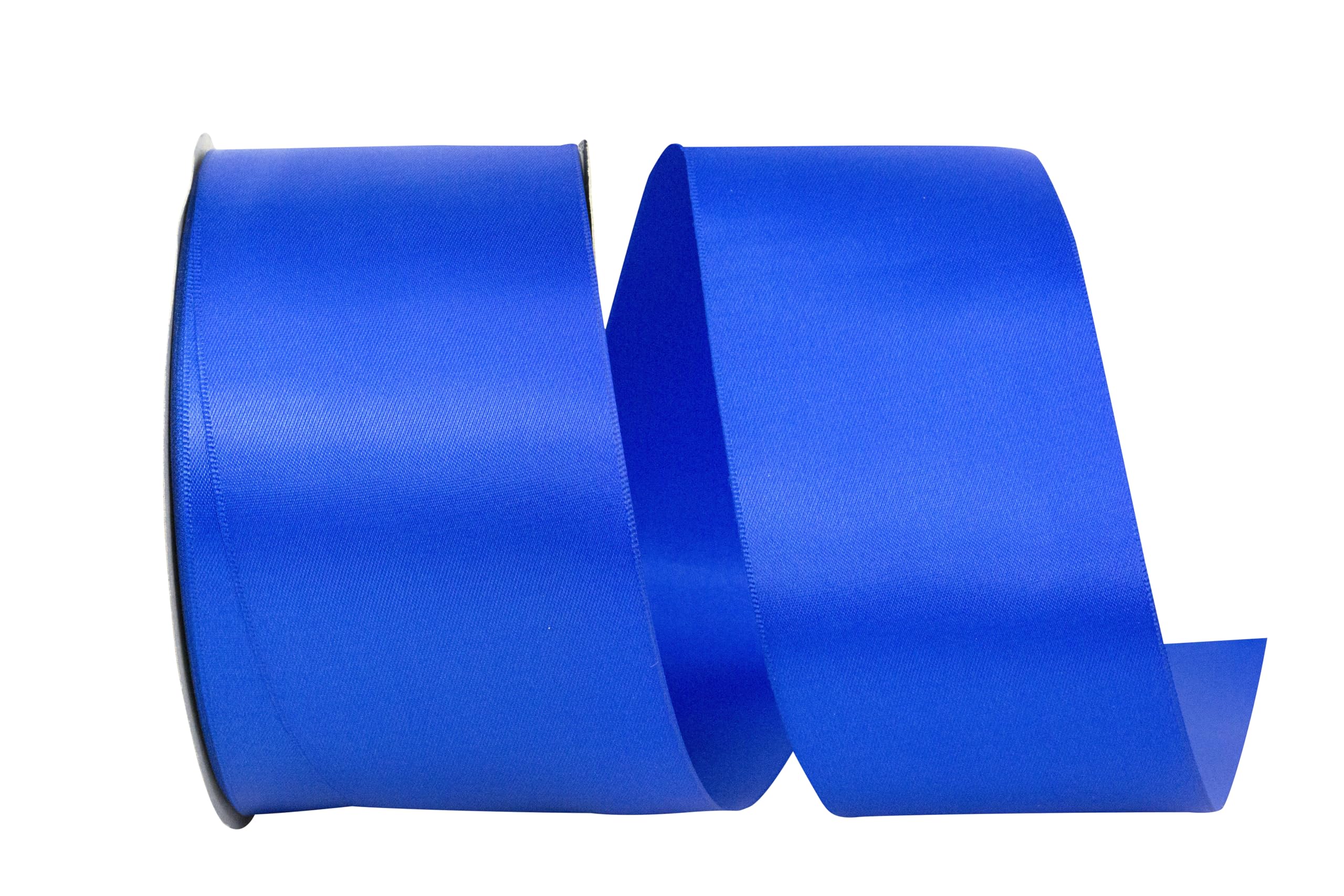 Reliant Ribbon 4950-352-40K Double Face Satin Ribbon, 2-1/2 Inch X 50 Yards, Electric Blue