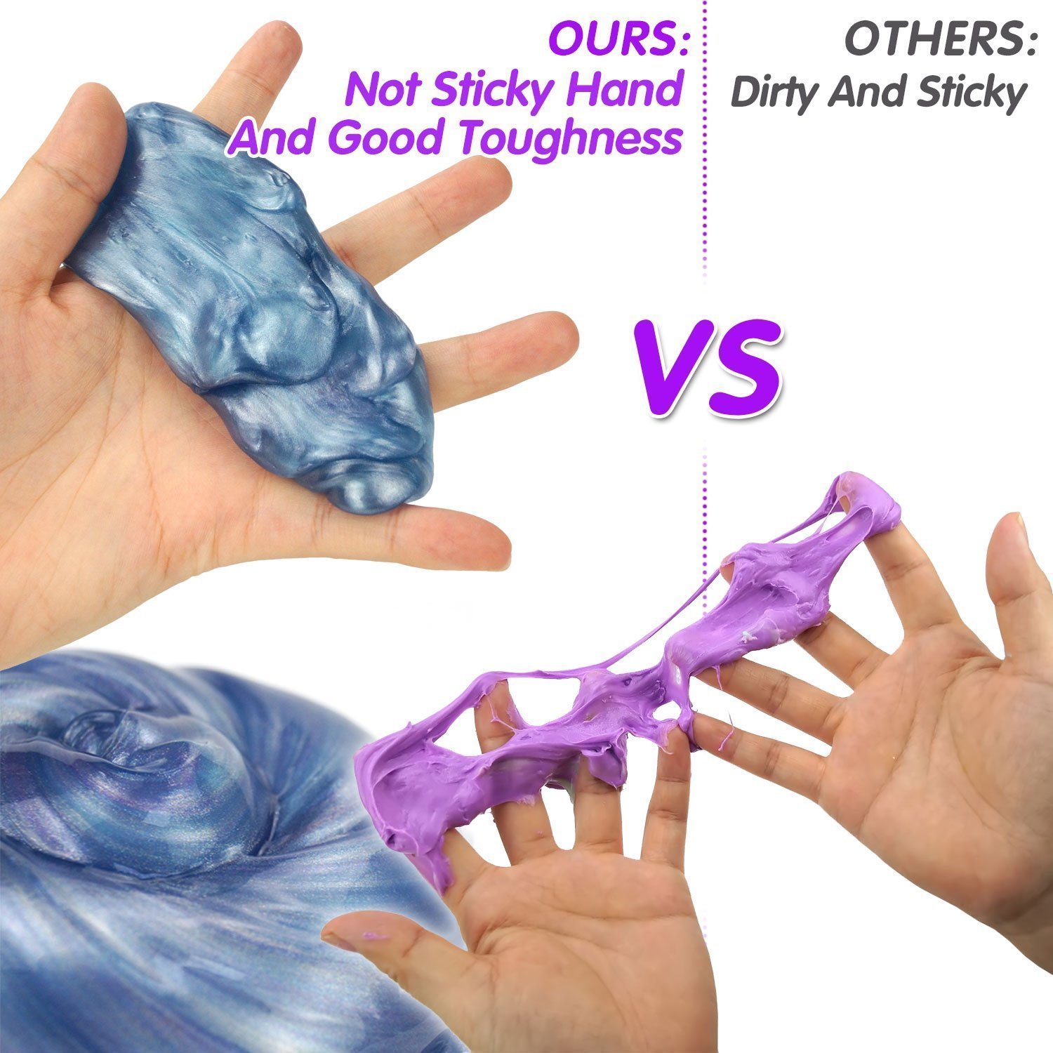 CETIM Galaxy Fluffy Slime, 7 OZ 3 Pack Colorful Soft Egg Slime Putty with Fruit Slices Stress Relief DIY Toy for Kids And Adults, Perfect Gift Idea for Mother\'s Day (galaxy slime)