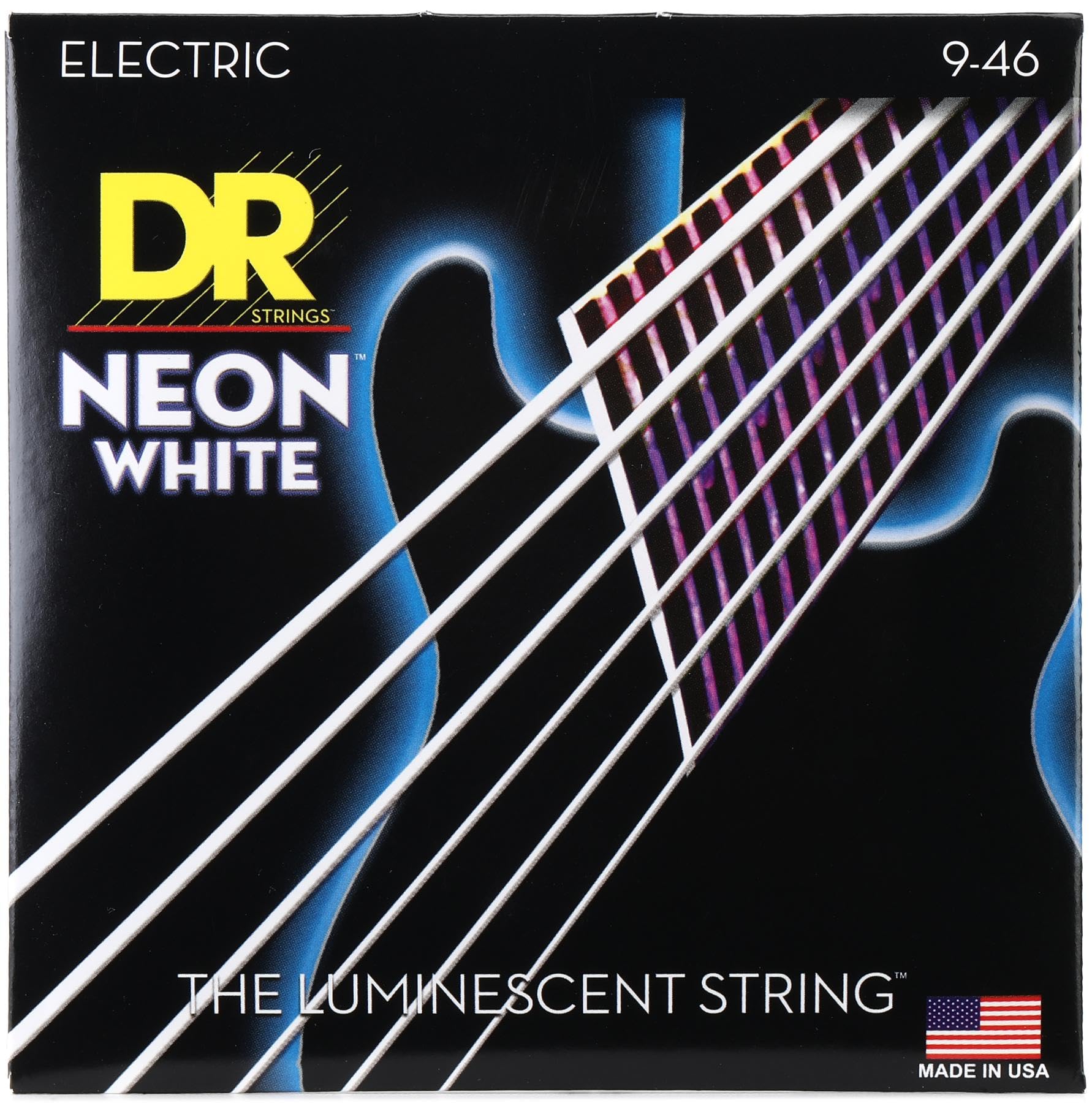 DR Strings Hi-Def Neon White Electric Lite - Heavy