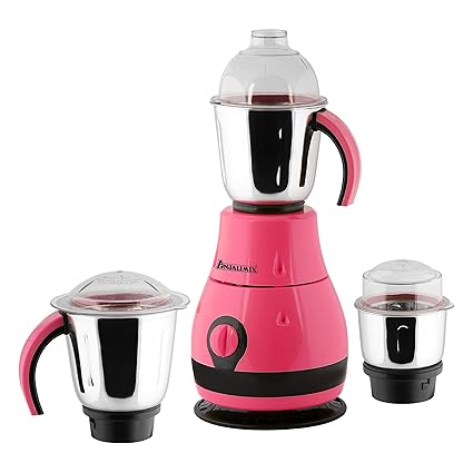ANJALIMIX Mixer Grinder DESIGNO 1000 WATTS With 3 Jars (Magenta & Black), DRY, WET, CHUTNEY