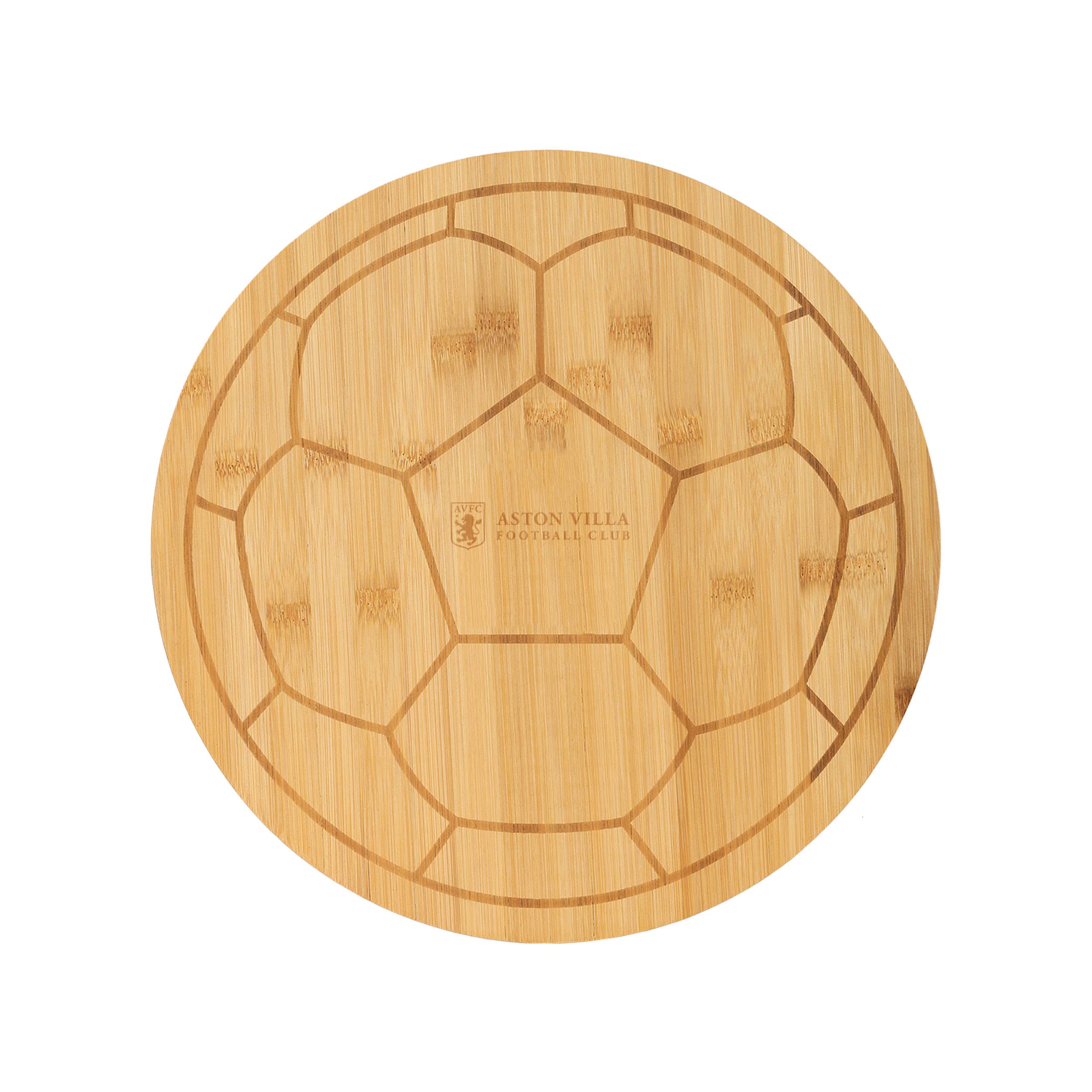FOCO Official Aston Villa FC Football Cheese Charcuterie Bamboo Platter Serving Board