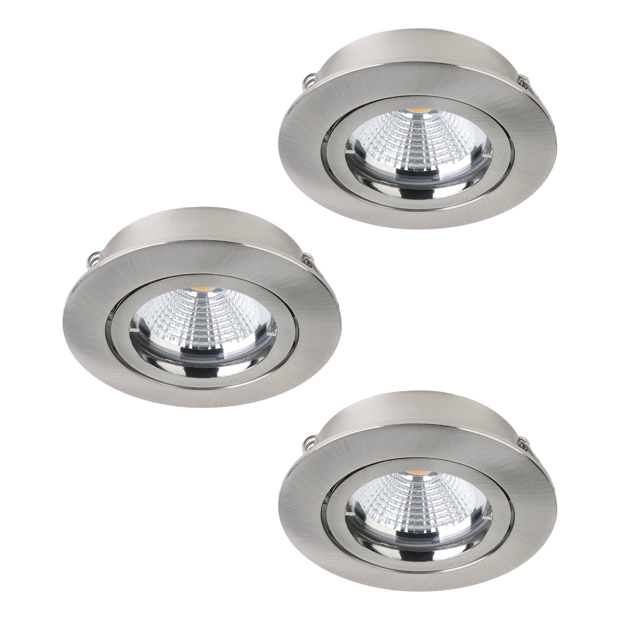 EGLO LED Recessed Ceiling Light, Aluminium, GU10, 5 W, Matte Nickel