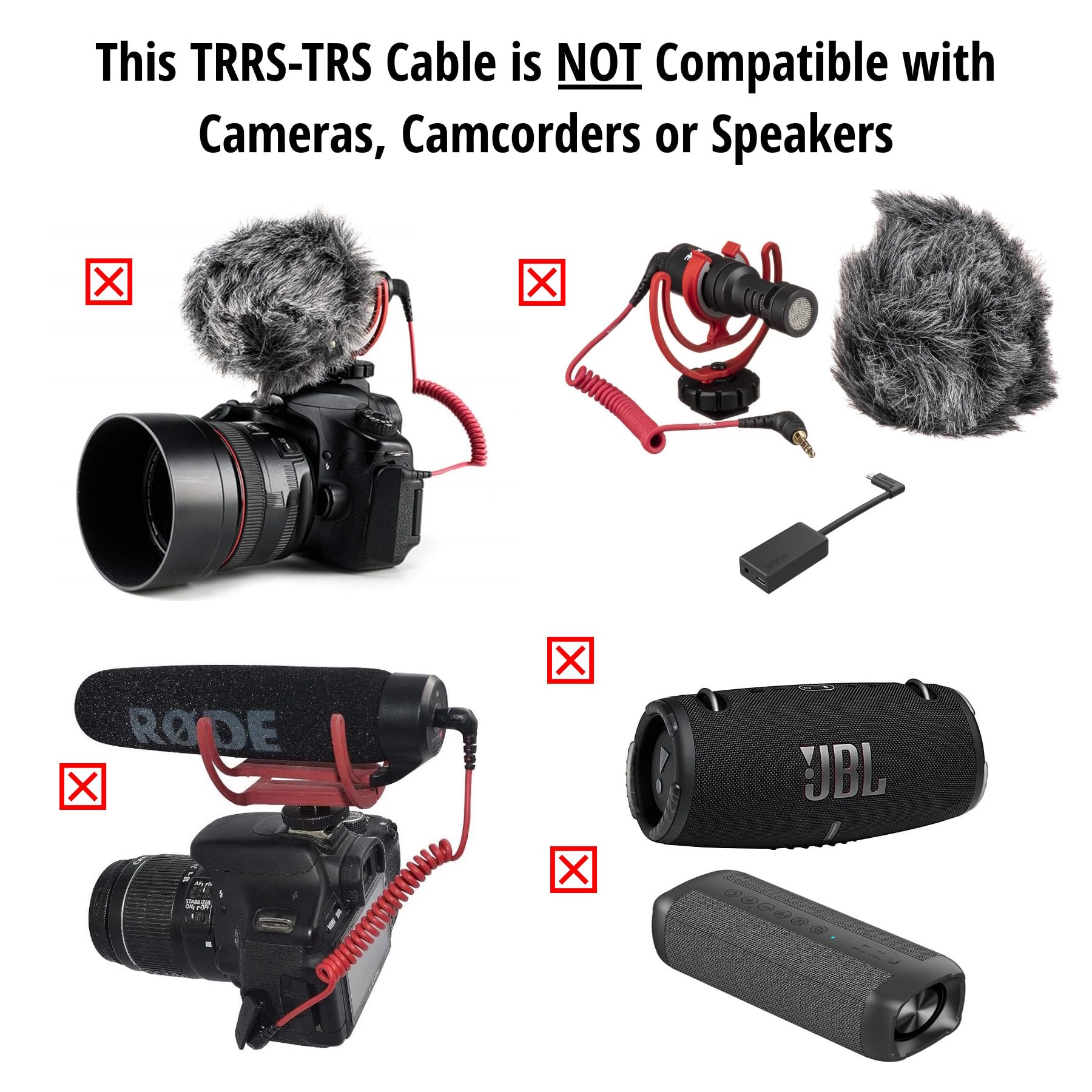 ienza 12-Ft Long SC7 (TRRS-TRS) External Microphone Cable for Rode SC7, VideoMic, VideoMicro Go, BOYA & Other External Mic (Not for Cameras. Please See Product Pictures Before Buying.)