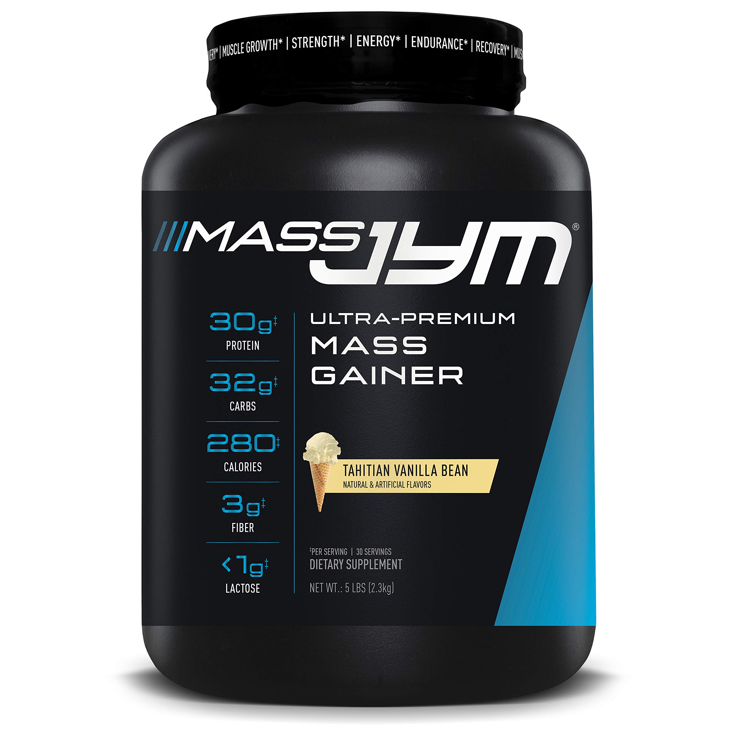 JYM Supplement Science Mass JYM Tahitian Vanilla Bean Weight Gainer Protein Powder - Egg White, Milk, Whey Protein Isolates & Micellar Casein, 5 lbs