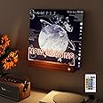 YuanDian Light up Now Playing Vinyl Record Stand Wall Mount, Now Spinning Record Player Stand, Wooden Acrylic Holder for Vinyl Album Display and Storage with 16 Changing Color Lights
