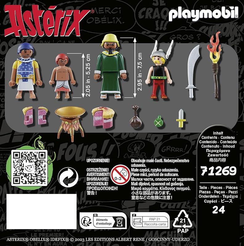 Asterix 71269 Pyradonis' vergiftete Torte, Asterix, Kleopatra`s Vorkoster sowie Pyradonis und dessen Helfer Schraubzieris, Spielzeug für Kinder ab 5 Jahren